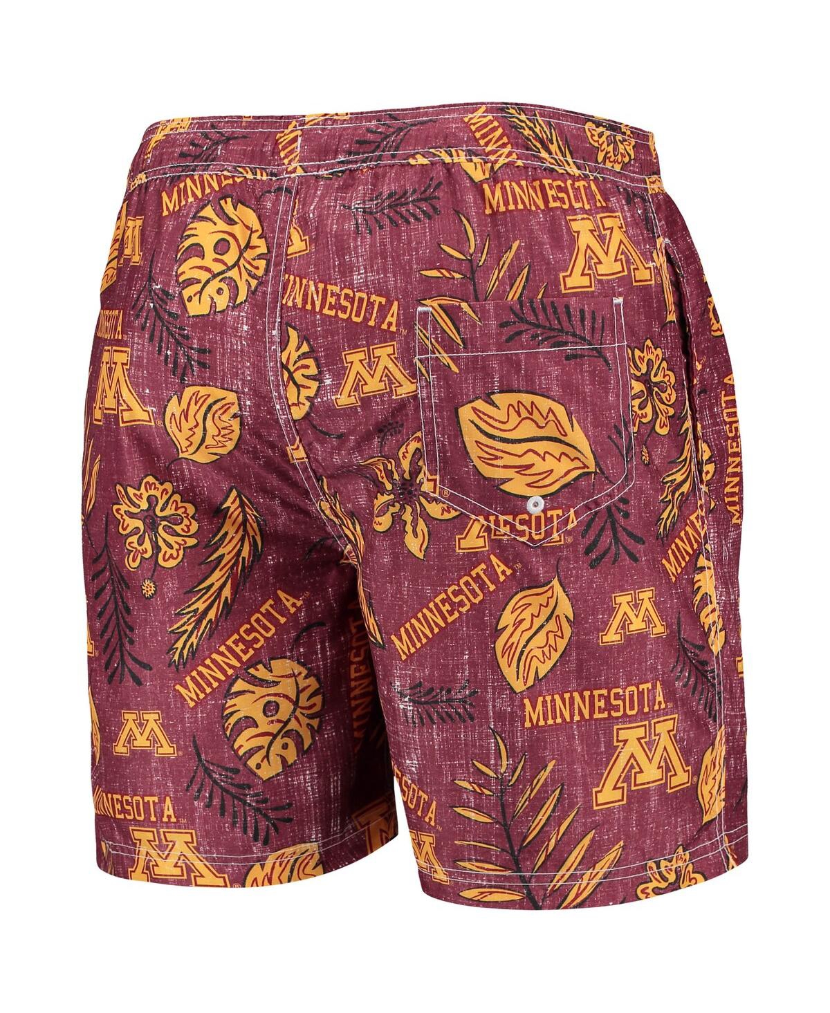 Shop Wes & Willy Men's  Maroon Minnesota Golden Gophers Vintage Floral Swim Trunks