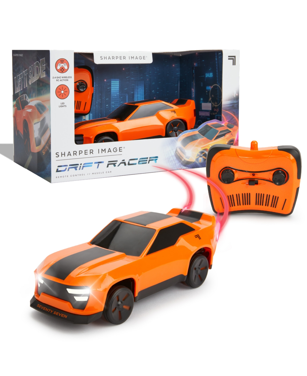 Sharper Image Kids' Toy Rc Drift Racer Muscle Car In Orange