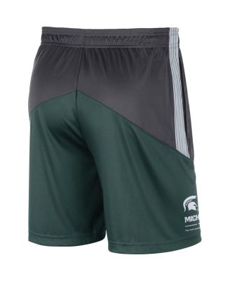 Men's Charcoal and Green Michigan State Spartans Team Performance Knit Shorts