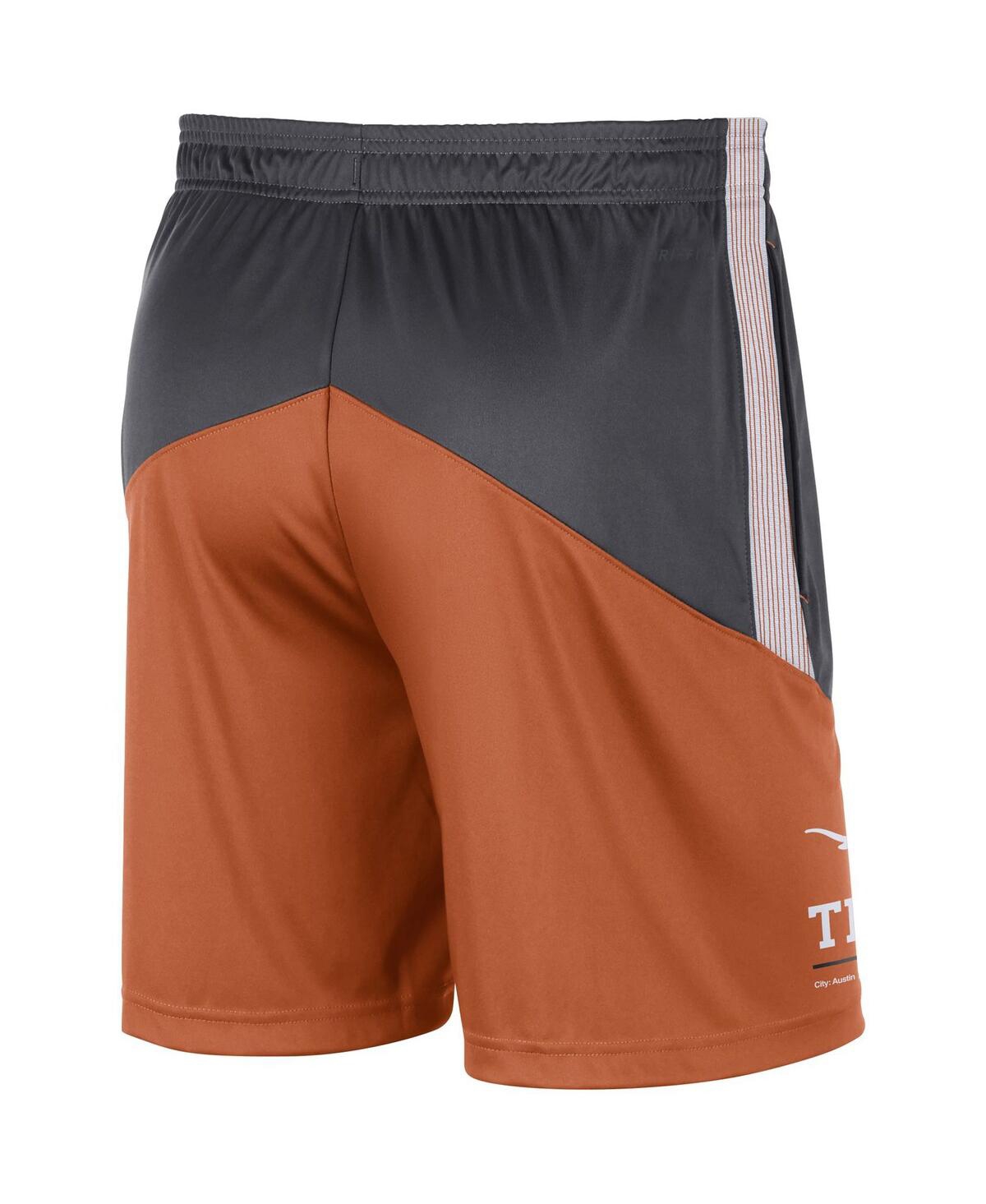 Shop Nike Men's  Gray And Texas Orange Texas Longhorns Team Performance Knit Shorts In Gray,texas Orange
