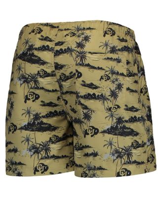 Men's Gold Colorado Buffaloes Island Palm Swim Trunks