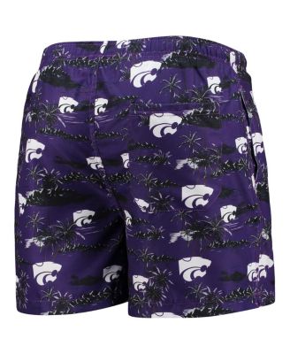 Men's Purple Kansas State Wildcats Island Palm Swim Trunks