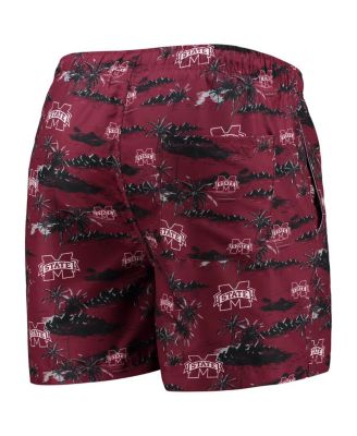 Men's Maroon Mississippi State Bulldogs Island Palm Swim Trunks