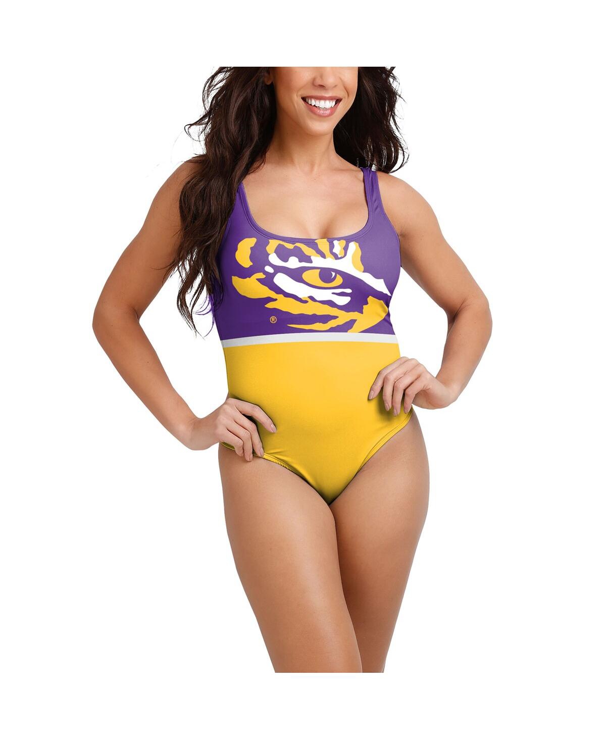 FOCO WOMEN'S FOCO PURPLE LSU TIGERS ONE-PIECE BATHING SUIT