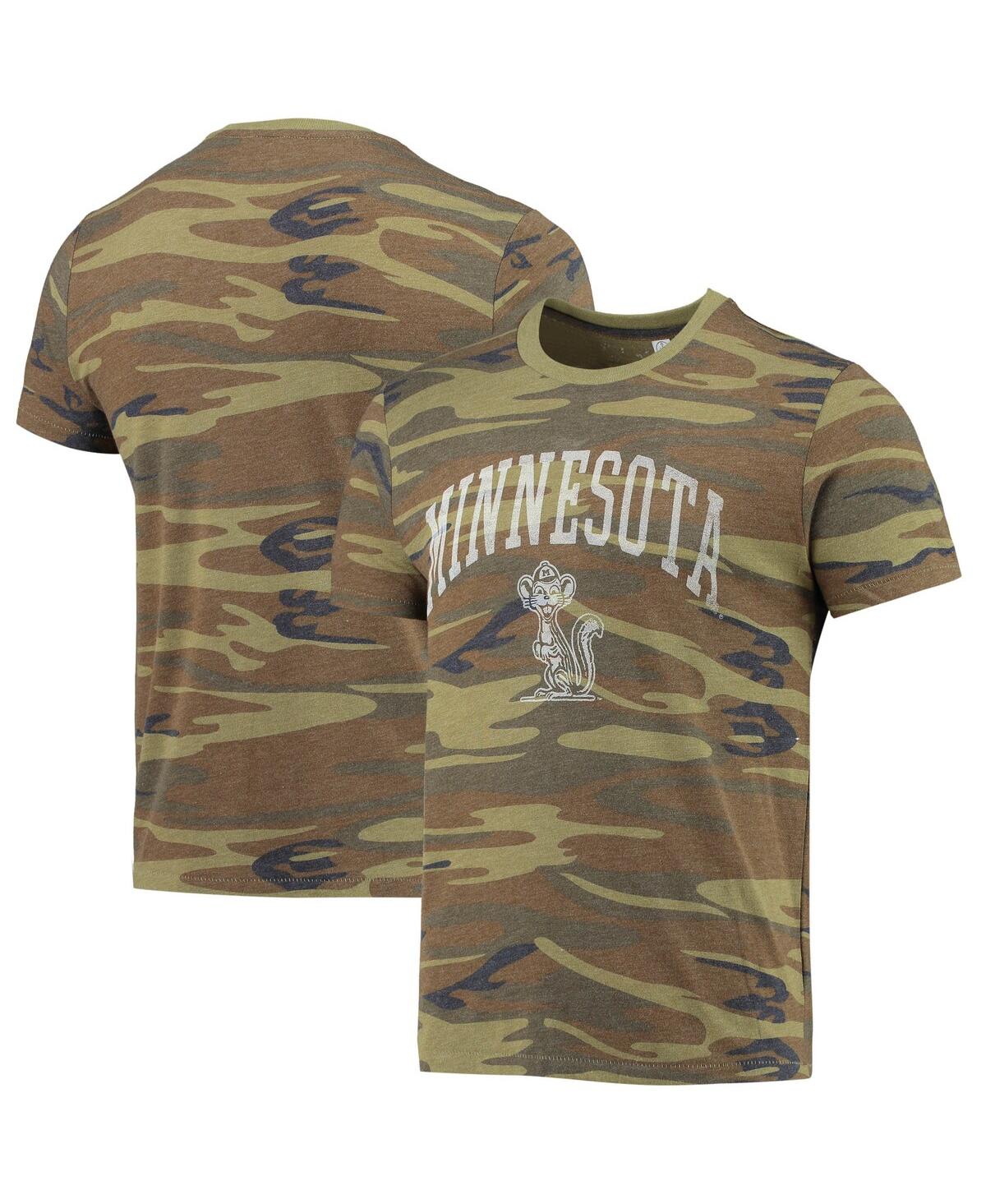 Alternative Apparel Men's  Camo Minnesota Golden Gophers Arch Logo Tri-blend T-shirt
