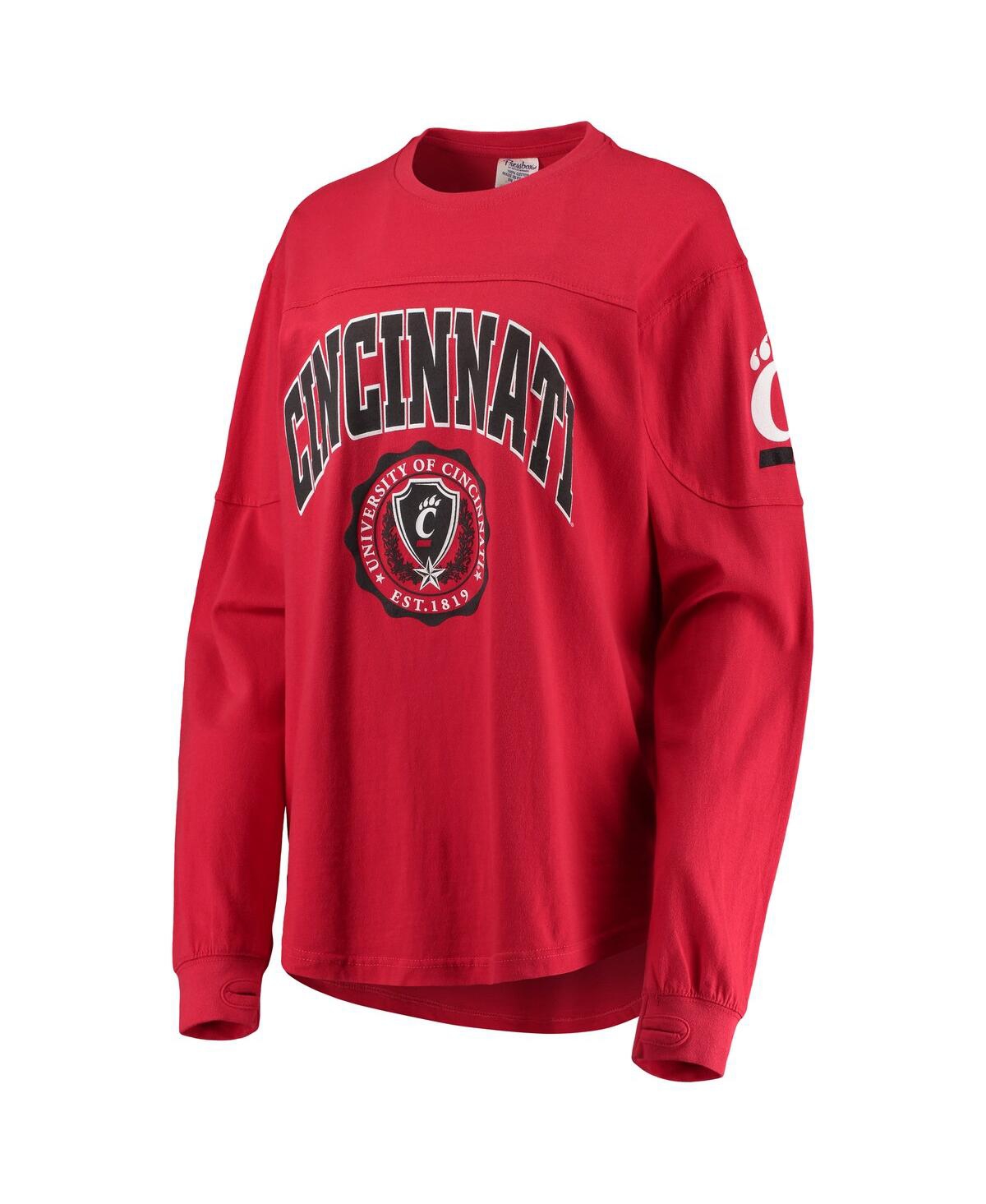 PRESSBOX WOMEN'S PRESSBOX RED CINCINNATI BEARCATS EDITH LONG SLEEVE T-SHIRT 
