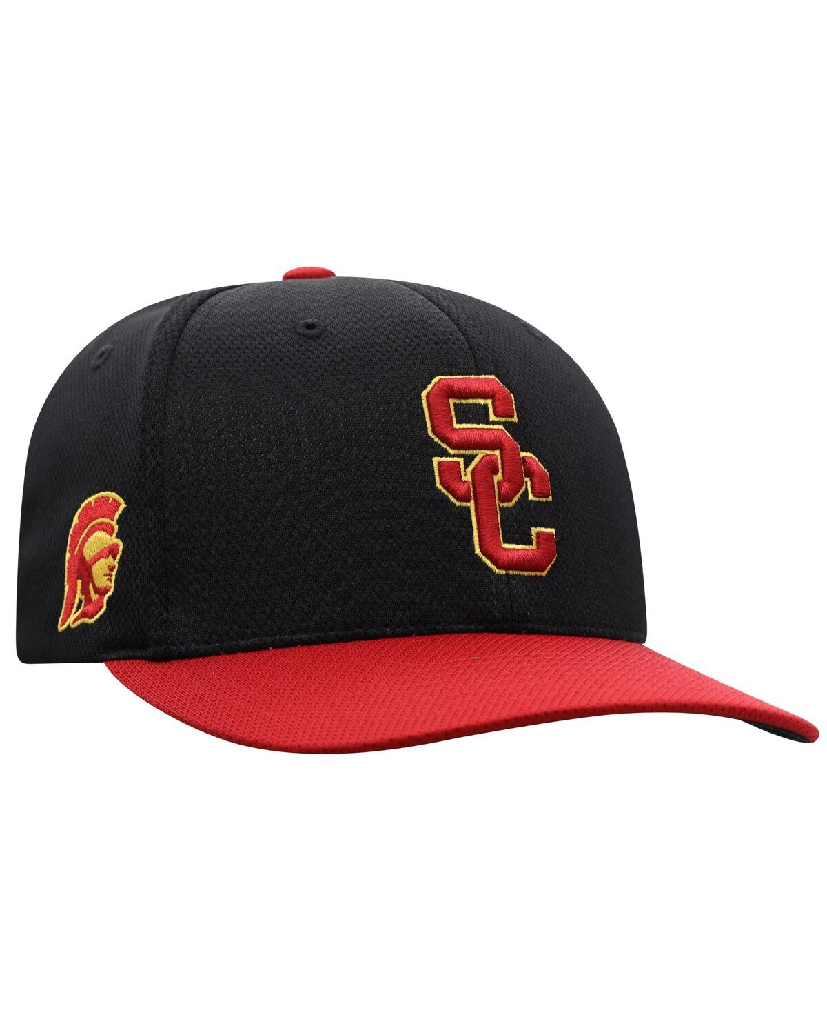 Shop Top Of The World Men's  Black, Cardinal Usc Trojans Two-tone Reflex Hybrid Tech Flex Hat In Black,cardinal