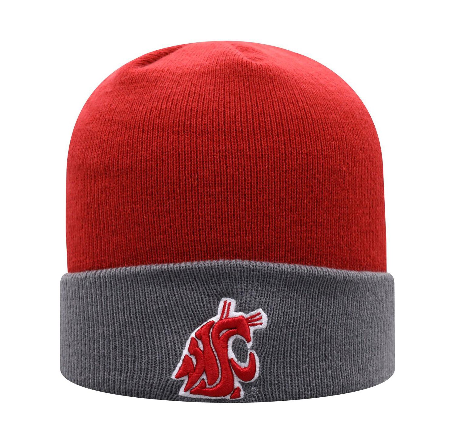 Men's Crimson, Gray Washington State Cougars Core 2-Tone Cuffed Knit Hat