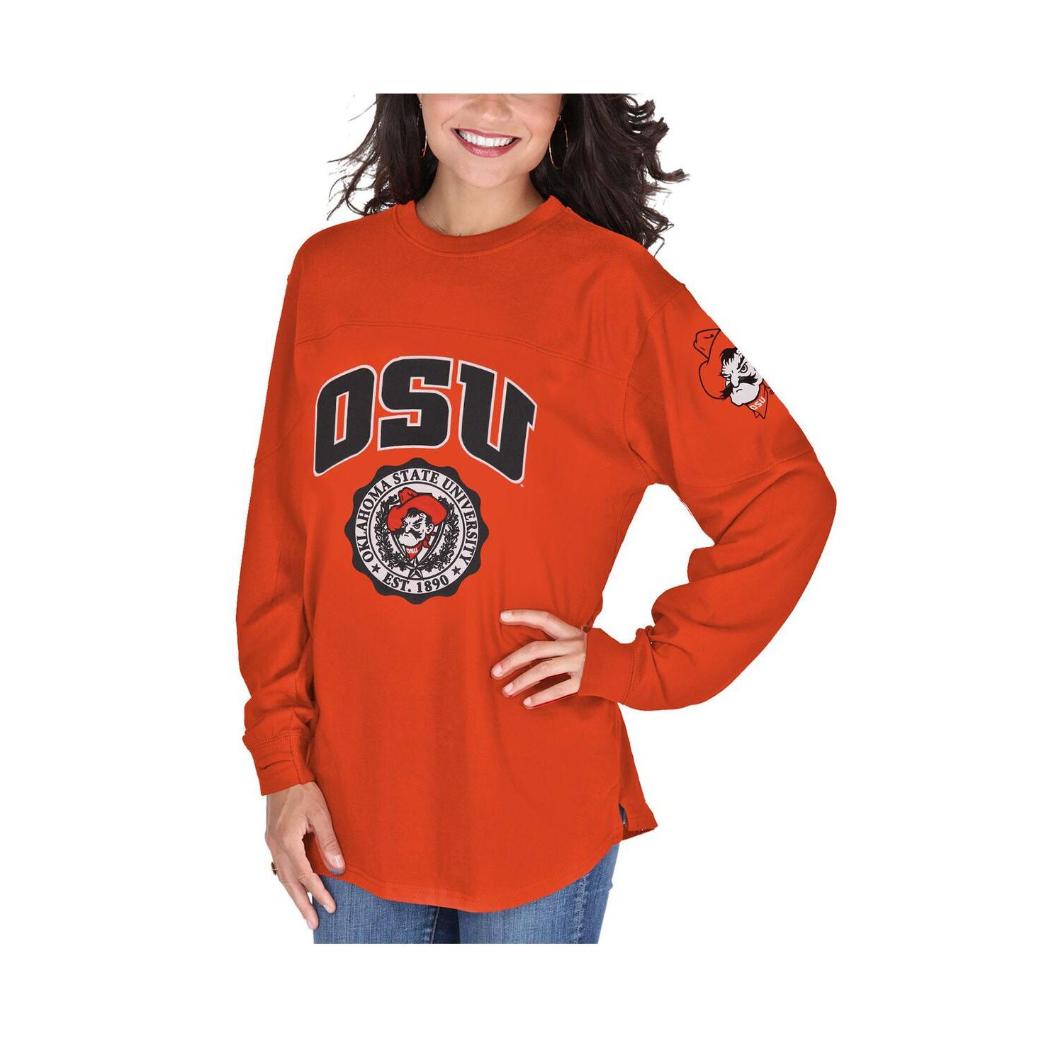 Women's Orange Oklahoma State Cowboys Edith Long Sleeve T-shirt