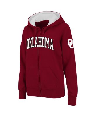 Women's Crimson Oklahoma Sooners Arched Name Full-Zip Hoodie