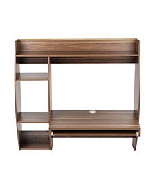 Wall Mounted Floating Desk Table with Storage Shelves