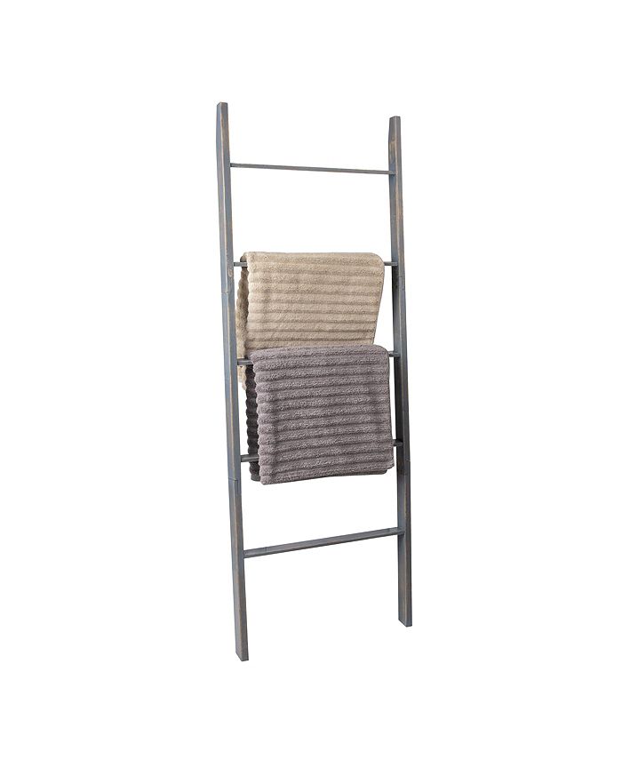 Mind Reader 53" Premium Rustic Decorative Tall Quilt Blanket Ladder