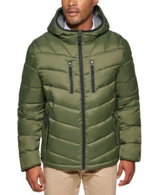 Club Room Men's Chevron Quilted Hooded Puffer Jacket, Created for Macy ...