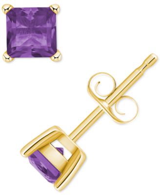 Macy's - Amethyst Square Stud Earrings (5/8 ct. t.w.) in 14k Gold