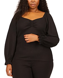 Plus Size Sweetheart-Neck Top