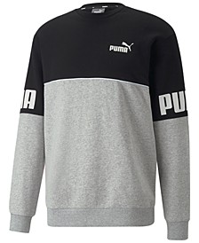 Men's Colorblocked Logo-Print Fleece Pullover Sweatshirt