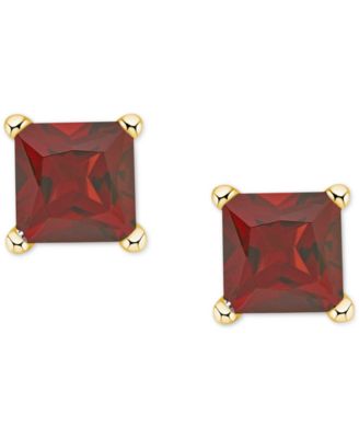 Garnet Square Stud Earrings (1 ct. t.w.) in 14k Gold