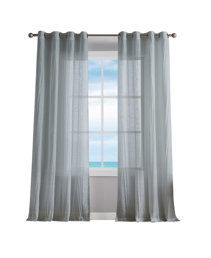 Nautica Cordelia Crushed Sheer Grommet Window Curtain Wide Panel Pair