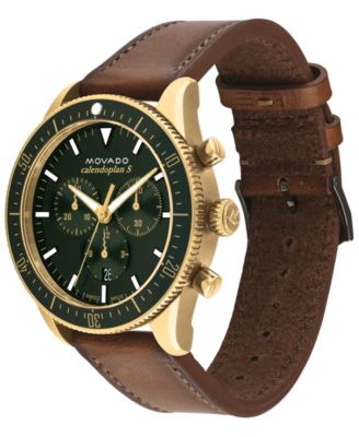 Men's Heritage Cognac Genuine Leather Strap Watch 42mm