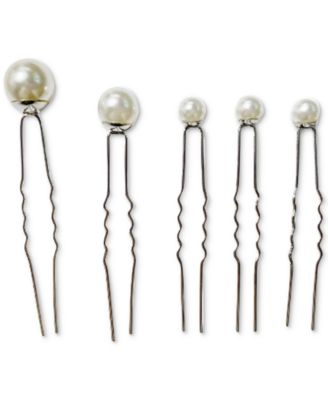 Photo 1 of INC International Concepts Silver-Tone 5-Pc. Set Imitation Pearl Bobby Pins, Created for Macy's