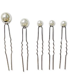 Silver-Tone 5-Pc. Set Imitation Pearl Bobby Pins, Created for Macy's