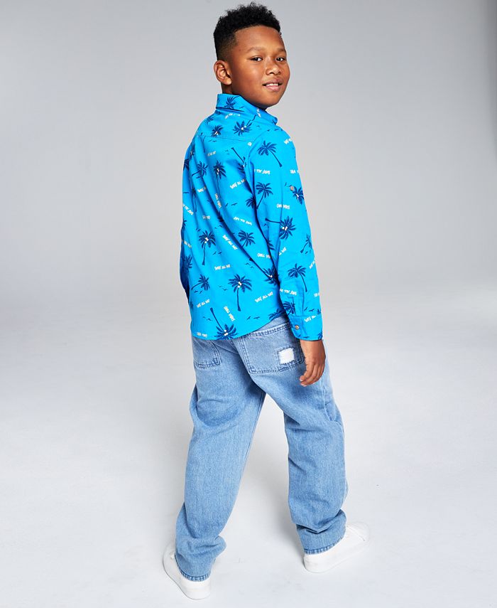 Epic Threads Big Boys Blaise Printed Cotton Shirt, Created for Macy's ...