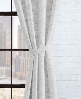 Sierra Textured Light Filtering Grommet Window Curtain Panel Pair with Tiebacks, 52" x 96"