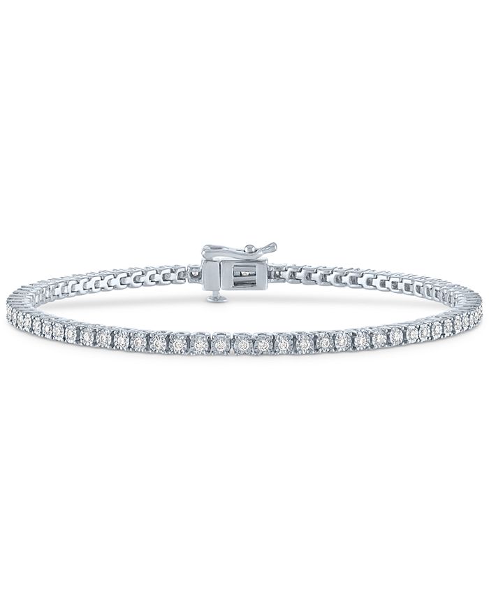 Macy's Diamond Tennis Bracelet (1/2 ct. t.w.) in Sterling Silver, 14k