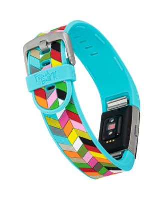 Blue Ziggy Silicone Band by French Bull designed for Fitbit Charge 2