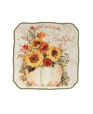 Harvest Morning Canape Plates Set, 4 Pieces