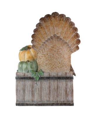 Turkey and Pumpkins 'Happy Thanksgiving Decoration, 20.25"