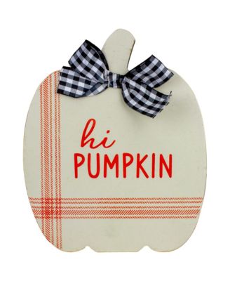 Fall Harvest Wooden Pumpkin 2 Piece Welcome Plaques Set, 8"