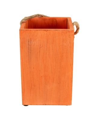 Large Wood Jack-O-Lantern Halloween Candle Lantern, 8"