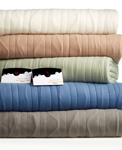 CLOSEOUT! Biddeford Comfort Knit Fleece Heated Queen Blanket (Denim Color)