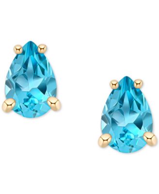 Blue Topaz Pear Stud Earrings (1 ct. t.w.) in 14k Gold