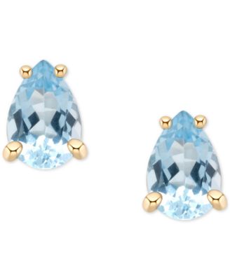 Aquamarine Pear Stud Earrings (3/4 ct. t.w.) in 14k Gold