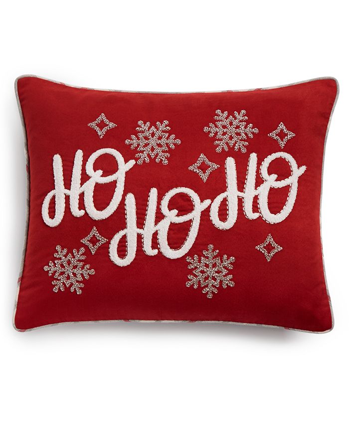 Martha Stewart Collection Ho Ho Ho Holiday Decorative Pillow, 14" x 24