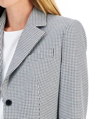 Women's Mini Houndstooth Two-Button Jacket & Flare-Leg Pants & Pencil Skirt Set