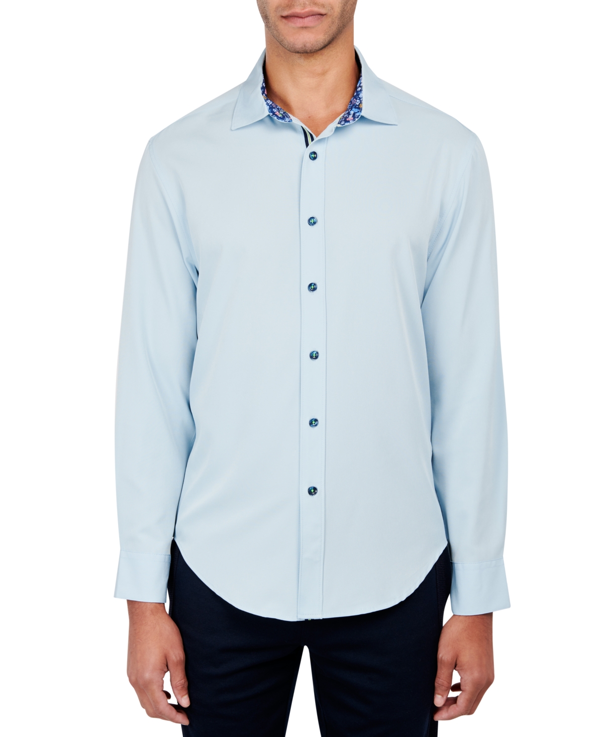 Society Of Threads Men's Slim-fit Blue Shirt