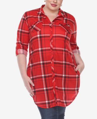 Plus Size Plaid Tunic Top