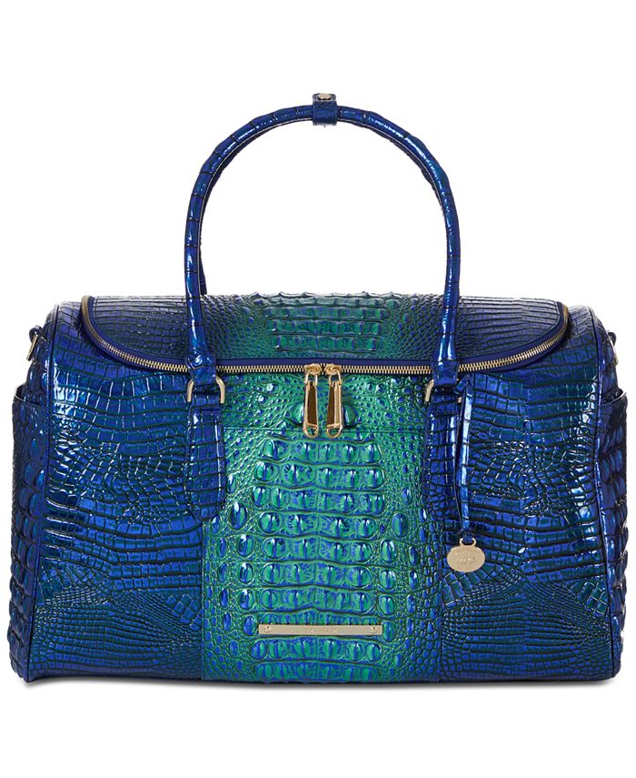 Brahmin Vista Blue Ombre Melbourne Leather Weekender &Katie Shoulder  Handbag-NWT