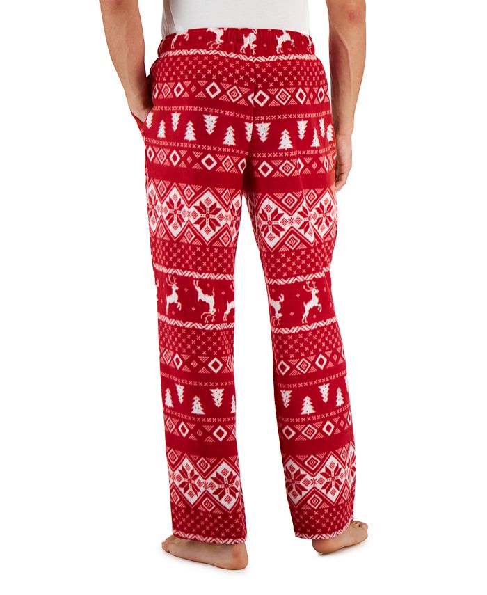 Club Room Men's Fair Isle Fleece Pajama Pants, Created for Macy's Macy's