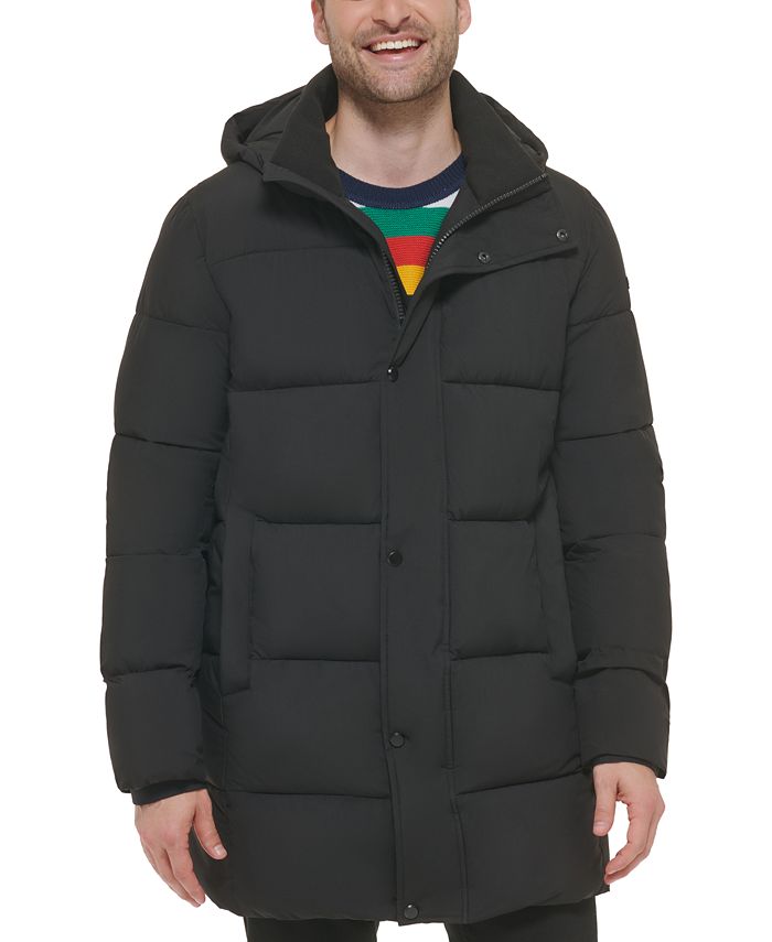 Calvin Klein Men's Long Stretch Quilted Puffer Jacket & Reviews - Coats ...