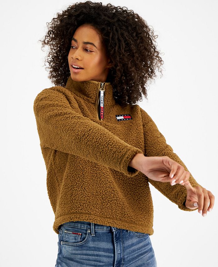 Tommy Jeans Women's QuarterZip Sherpa Pullover Macy's