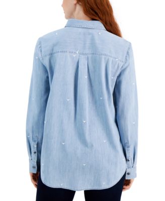 Style & Co Women's Perfect Cotton Chambray Shirt, Created for Macy's