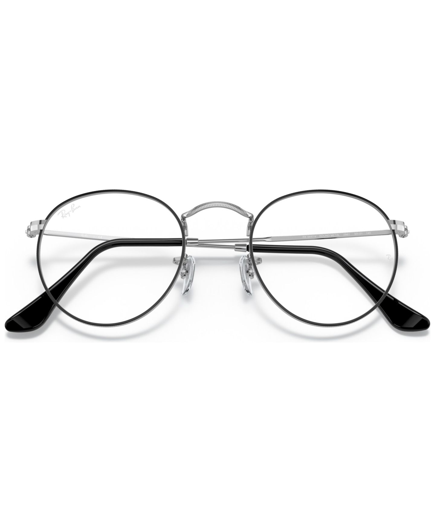 Очки Ray-Ban Unisex Round Metal RB3447V Round Metal Eyeglasses, цвет: Чёрный серебряный — фото 5