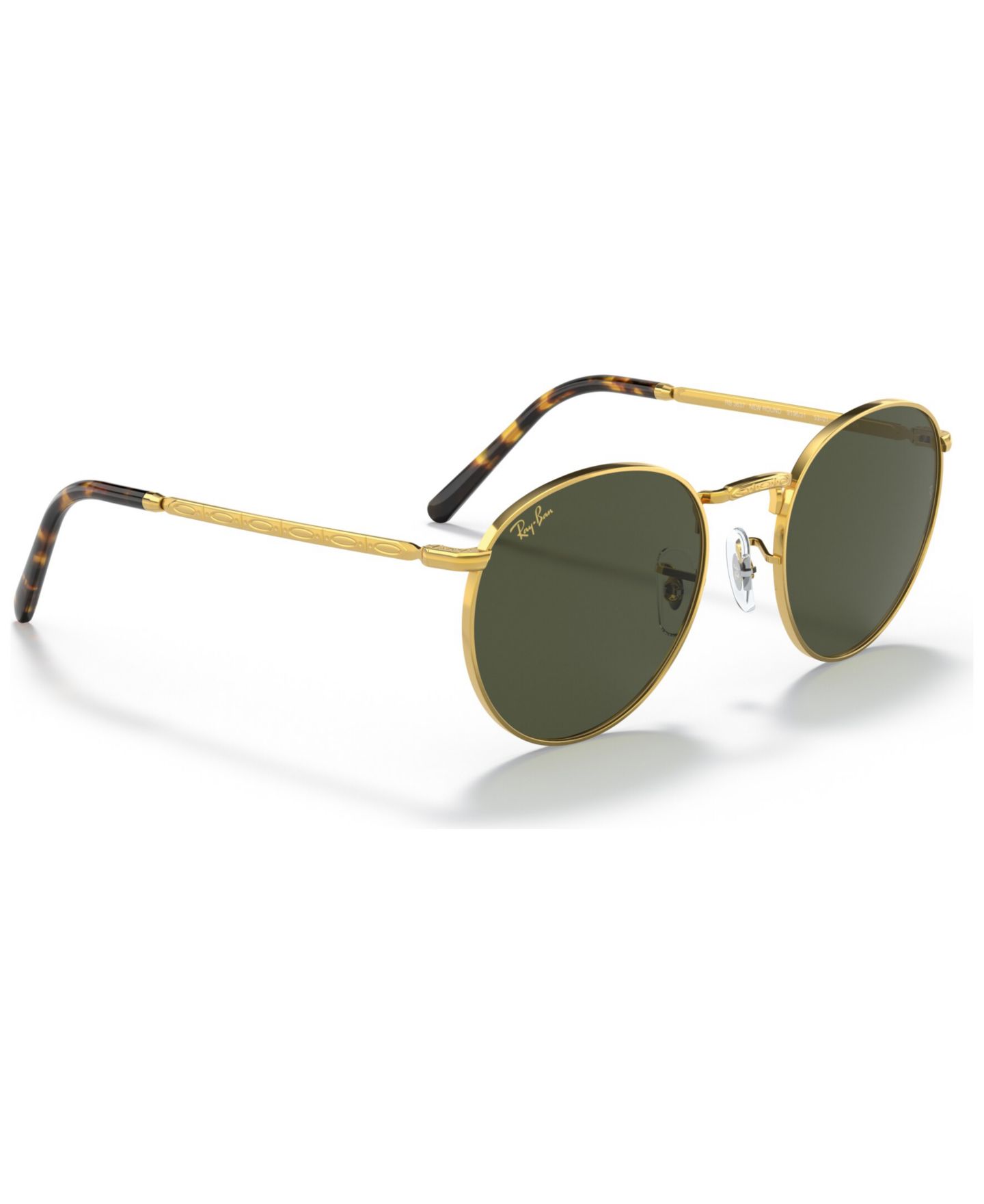Солнцезащитные очки Ray-Ban New Round 50 унисекс, цвет: Золотой — фото 7