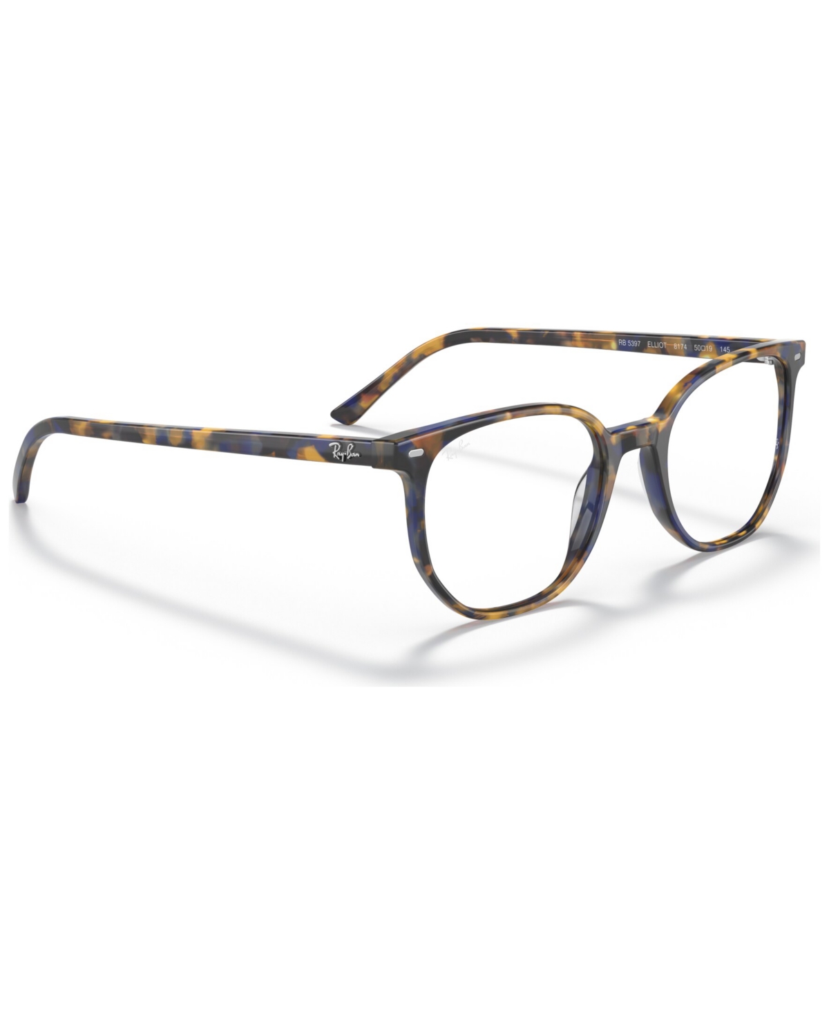 Shop Ray Ban Rb5397 Elliot Unisex Irregular Eyeglasses In Brown And Gray Havana