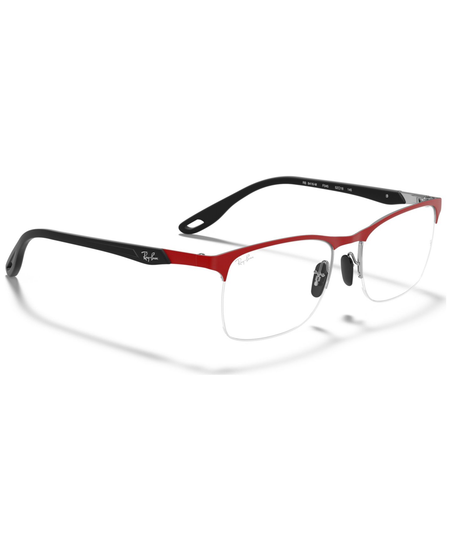Мужские очки Ray-Ban Man Square Metal RB8416M Scuderia Ferrari Collection Eyeglasses, цвет: Чёрный — фото 10