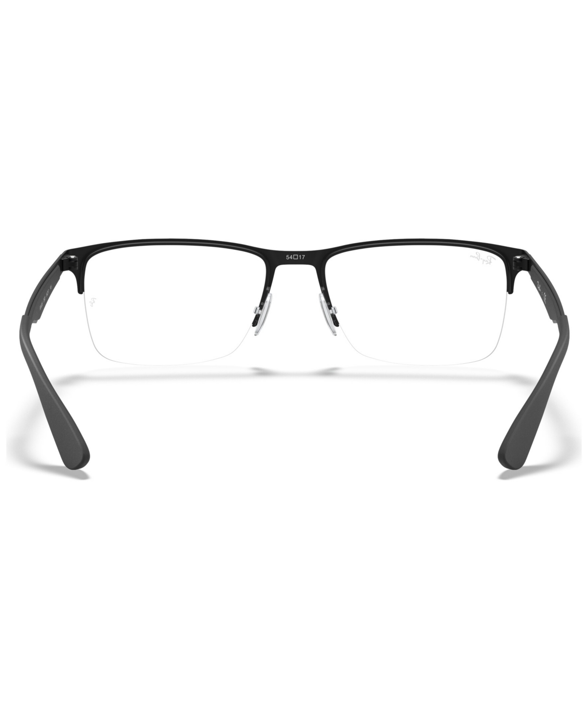 Ray Ban Rb6335 Unisex Rectangle Eyeglasses In Matte Black